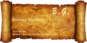 Borsy Gordon névjegykártya